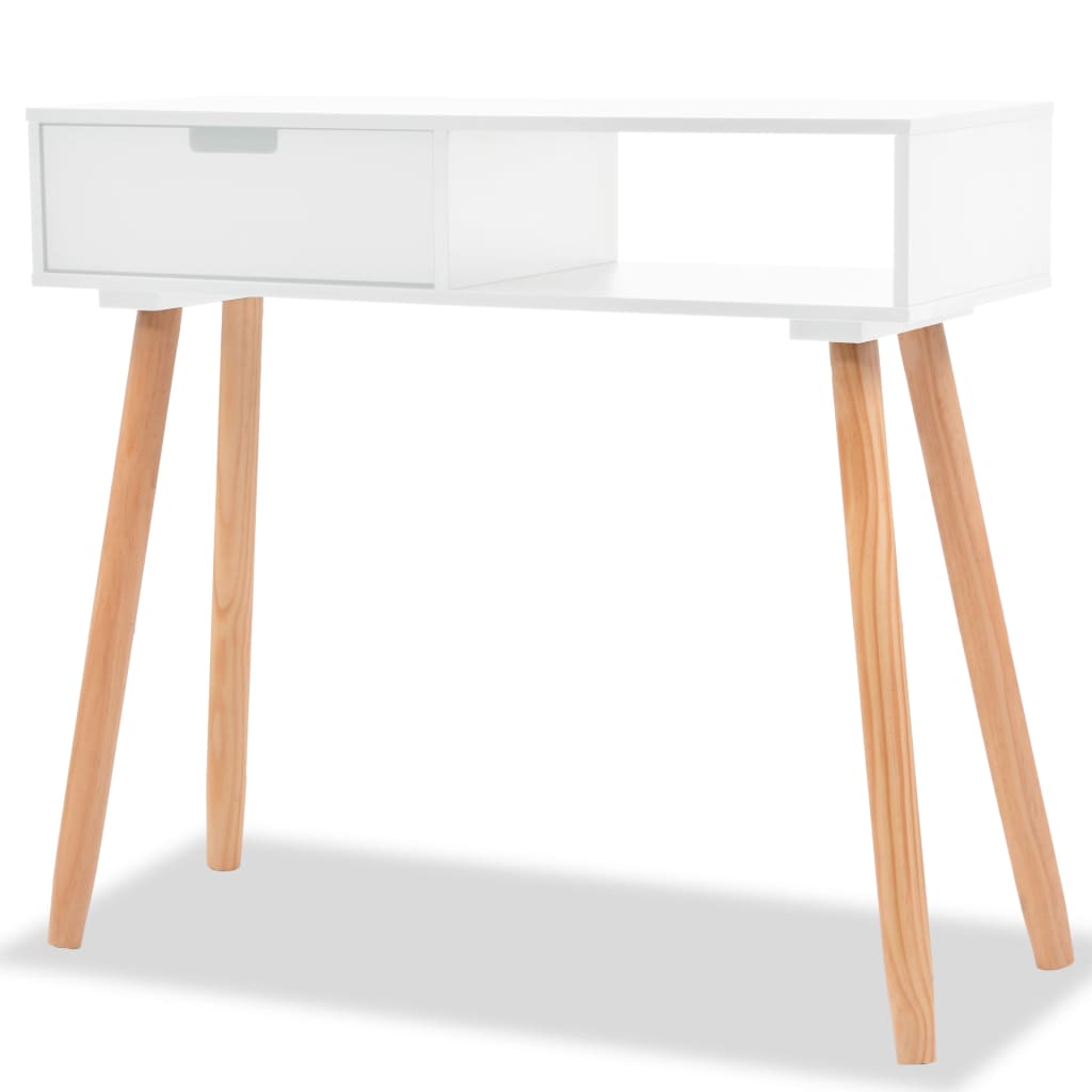 Console table Solid pine wood 80 x 30 x 72 cm White