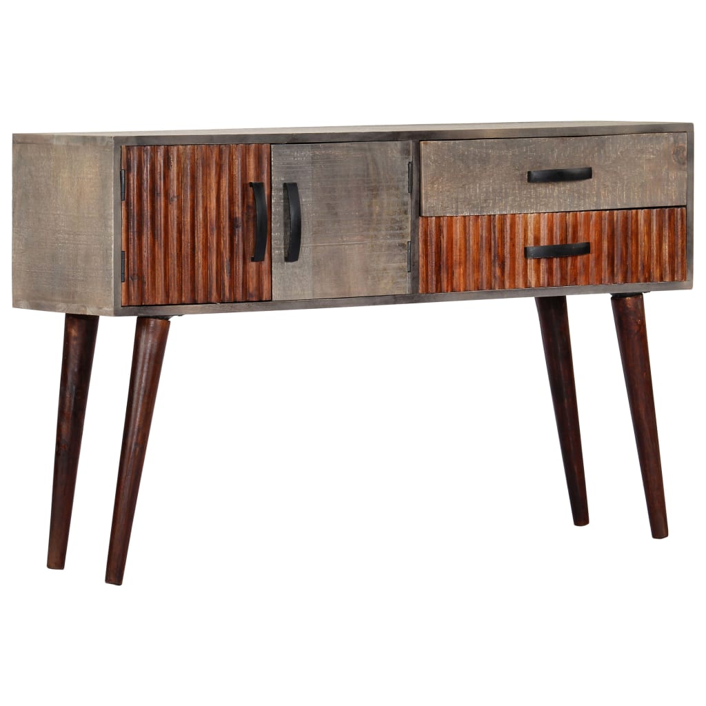 Table console Gris bois et de manguier brut 120x35x75 cm