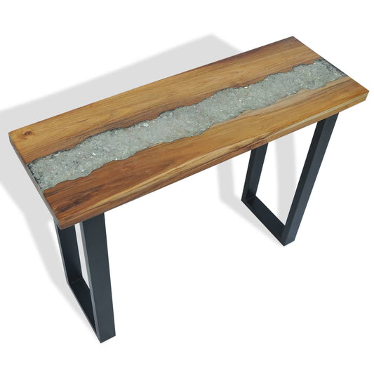 Table console Teck résine 100 x 35 x 75 cm