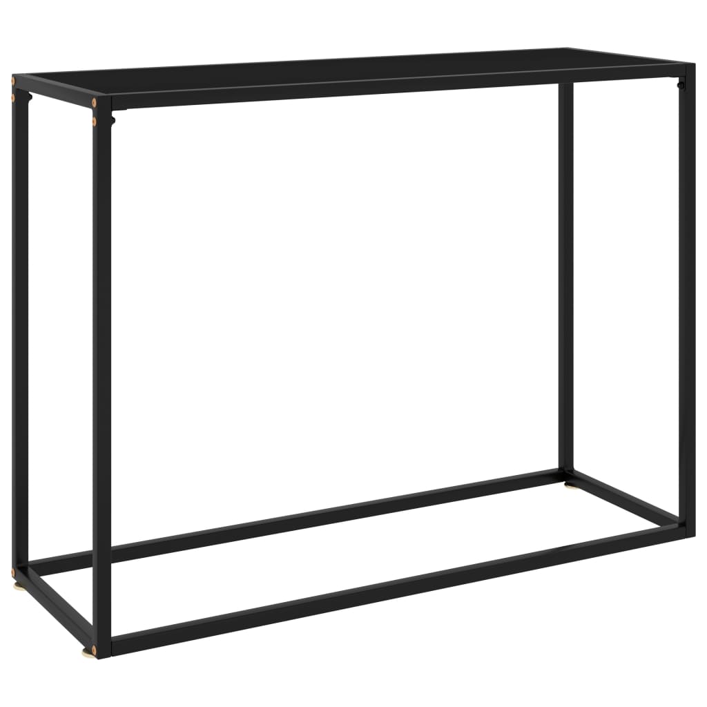 Table console Verre trempé Noir 100x35x75 cm