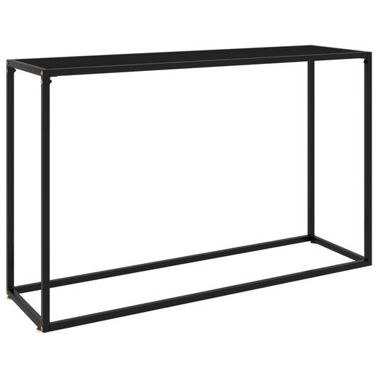 Table console Verre trempé Noir 120x35x75 cm