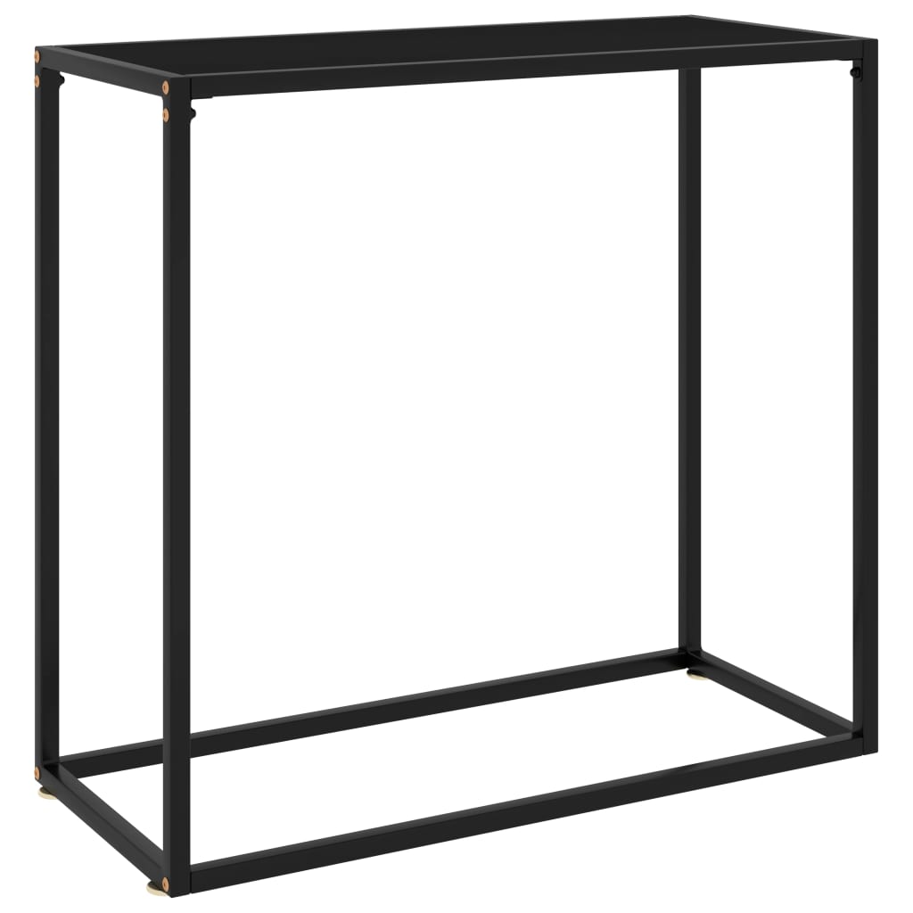 Table console Verre trempé Noir 80x35x75 cm