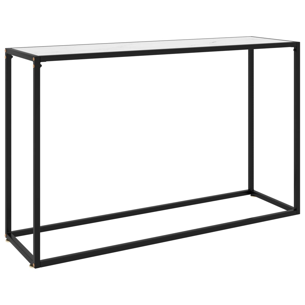 Table console Verre trempé marbre Blanc 120x35x75 cm