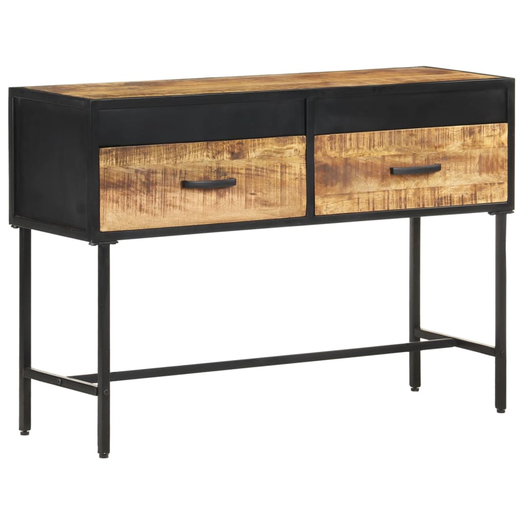 Table console bois de manguier brut 110x35x75 cm