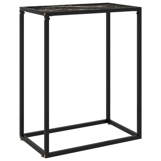 Console table Black 60x35x75 cm Tempered glass