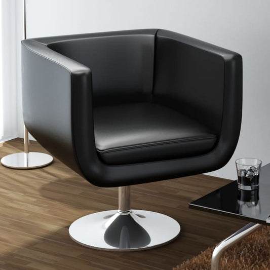 Bar chair Black Faux leather